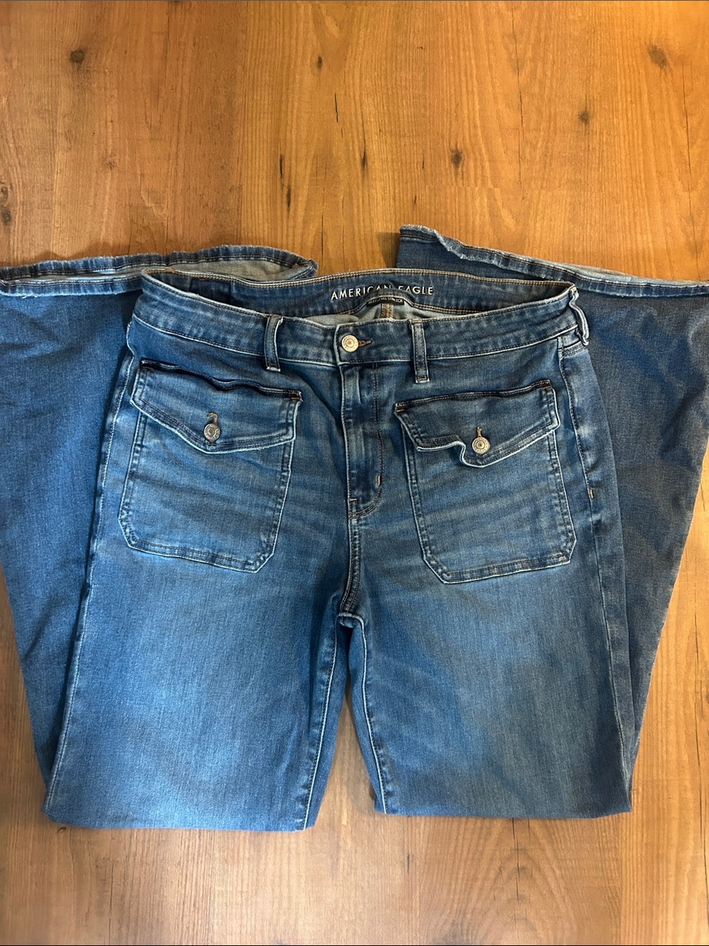 American Eagle Outfitters Women's Blue Bootcut Jeans Next Level Stretch